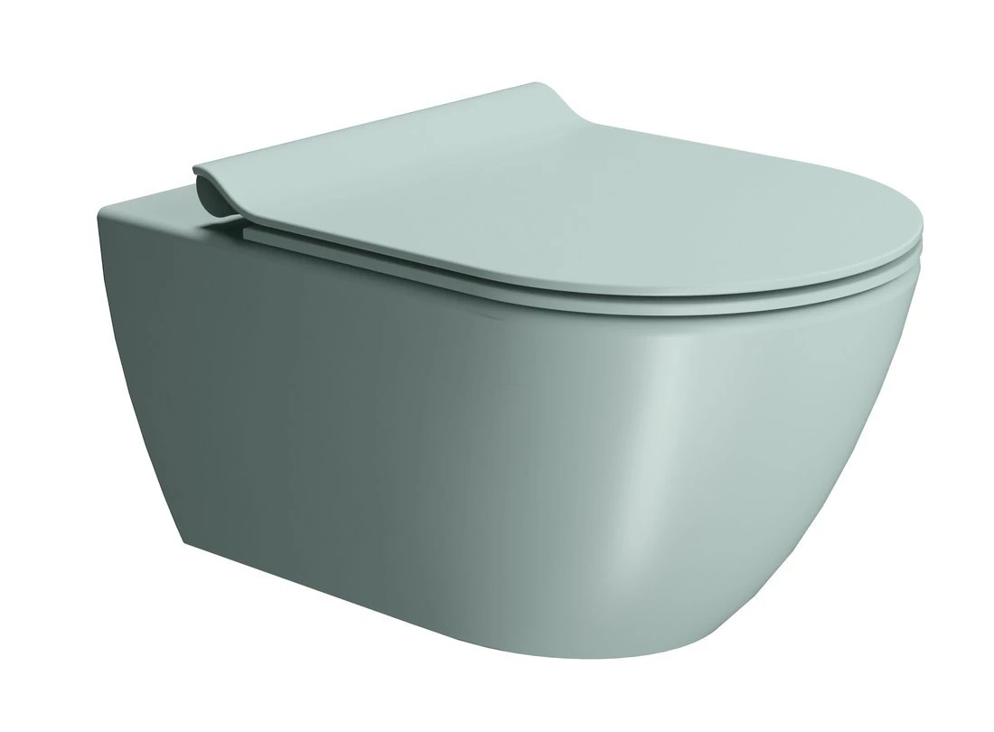GSI PURA fali WC, SWIRLFLUSH, rimless, 55x36 cm matt jégkék
