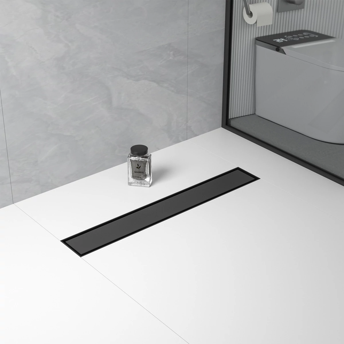 wellis w-drain onyx 80 zuhanyfolyóka, flat fedéssel