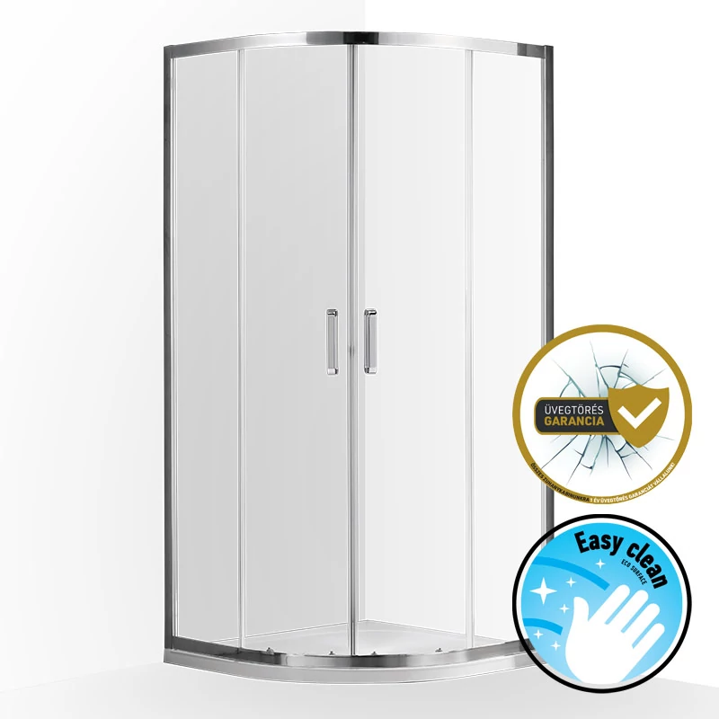 wellis Caprera 90x90 2 tolóajtós íves zuhanykabin, Easy Cleannel