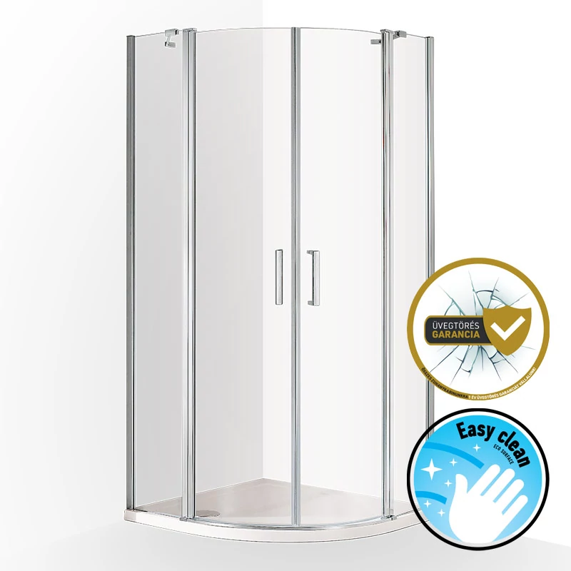 wellis Scorpio 90x90 két nyílóajtós íves kabin, Easy Cleannel