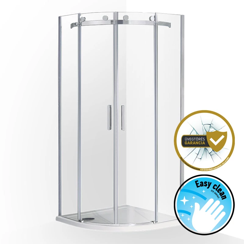 wellis Virgo 90x90 két tolóajtós íves kabin, Easy Cleannel