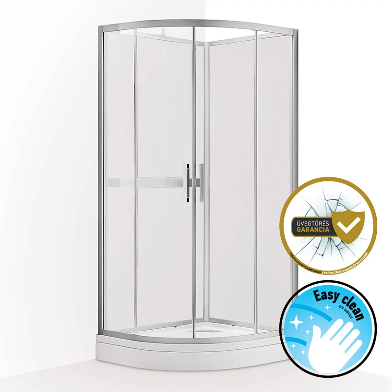 wellis Vivara 90x90 kabin üveg hátfallal, tálcával, Easy Cleannel